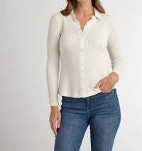 Red Haute - Collared Button Down Top