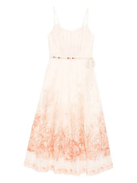 Zimmermann Wanderlust Corset Midi Dress in coral toile - women's dress - view 4