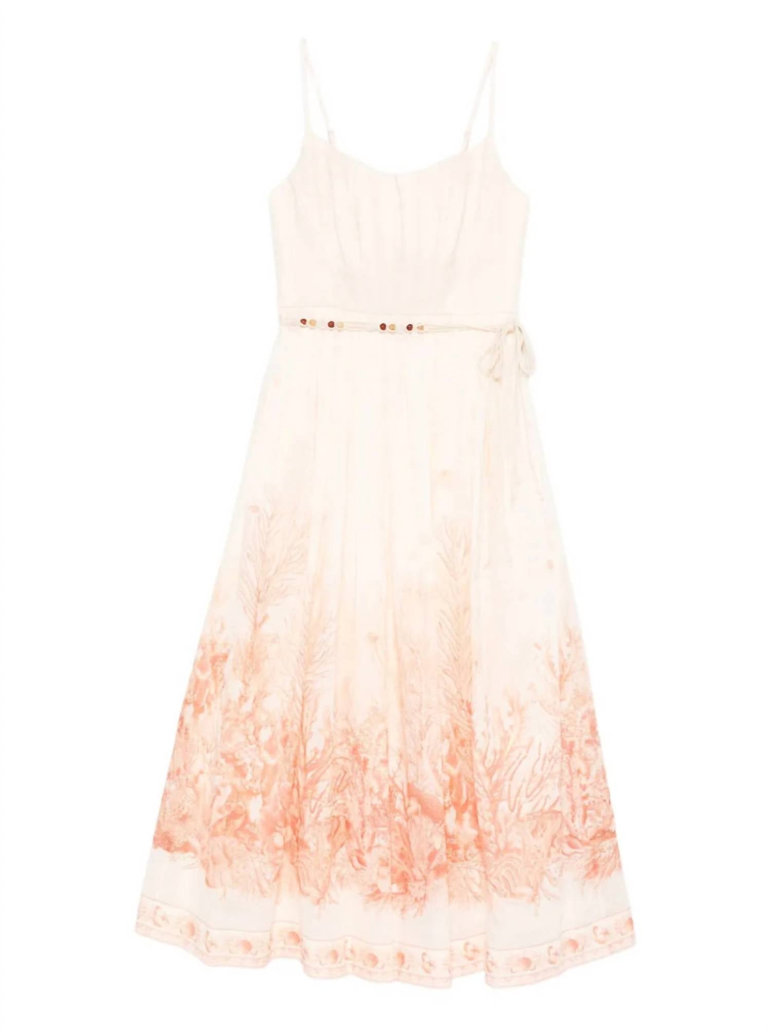 Zimmermann Wanderlust Corset Midi Dress in coral toile - women's dress - view 4