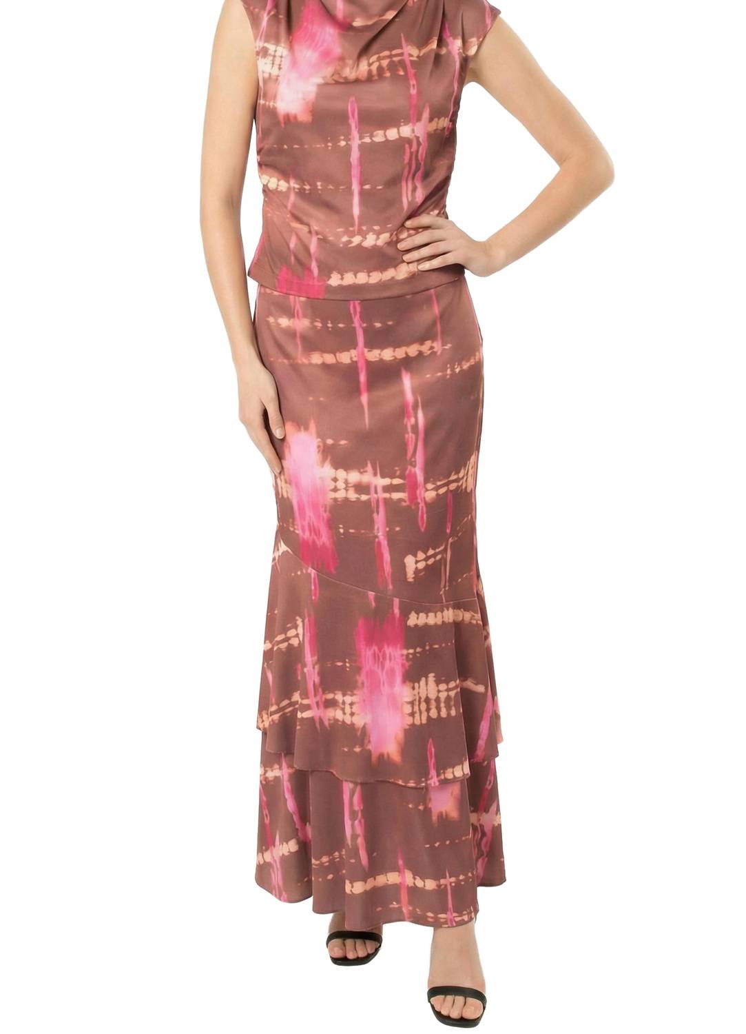 Area Stars Avery Top in rose print - women's long sleeve top - detail view
