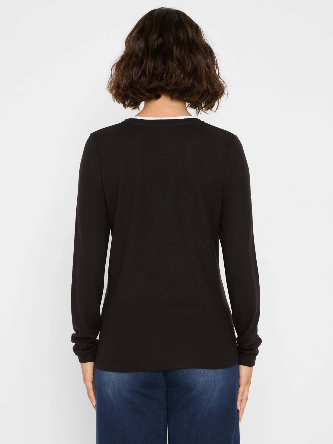 Nic + Zoe - Cozy Jersey Double Layer Split Neck Tee