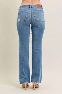 Judy Blue - Mid-rise Vintage Wash Boot Cut Jeans