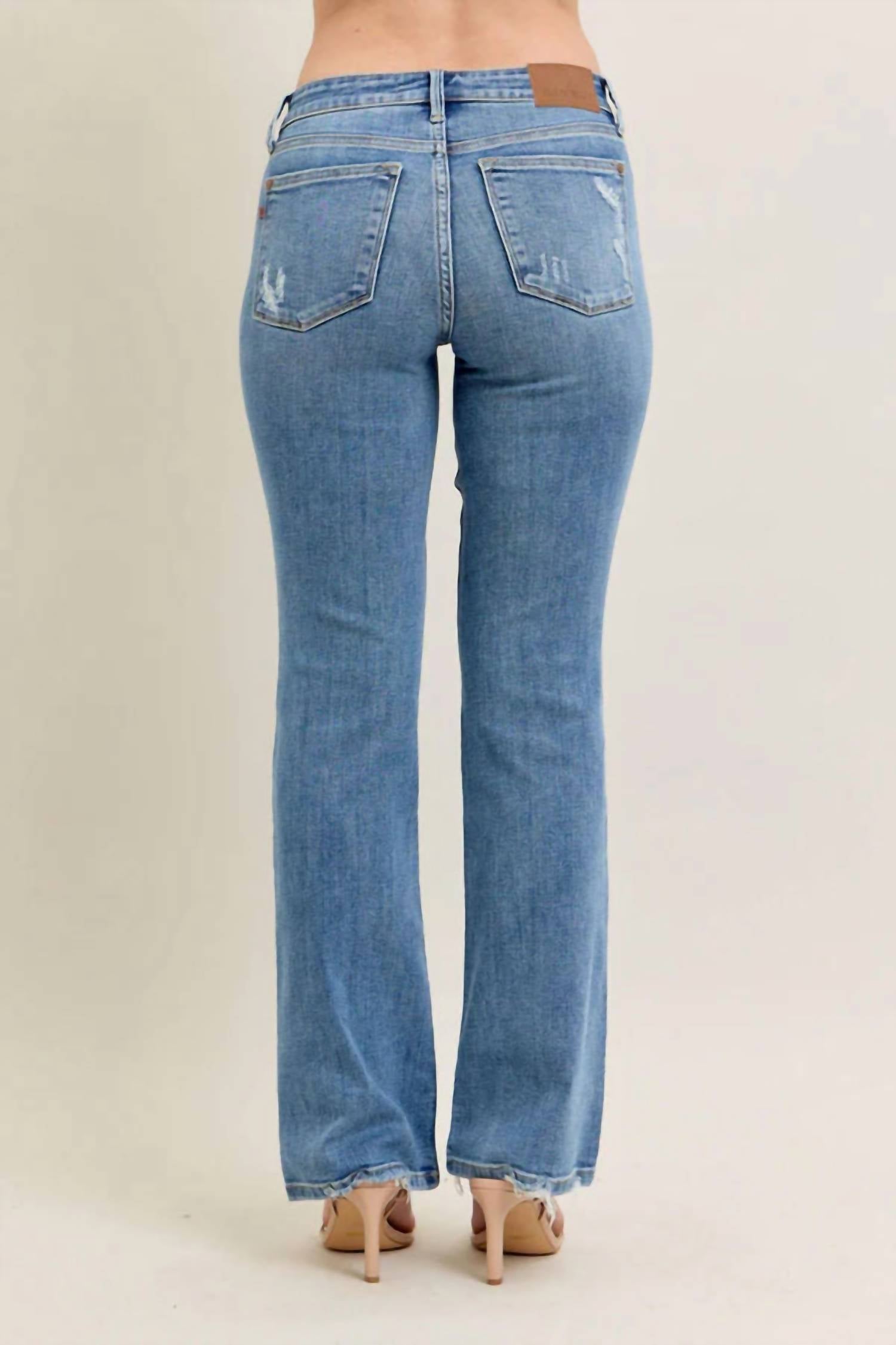 Judy Blue - Mid-rise Vintage Wash Boot Cut Jeans