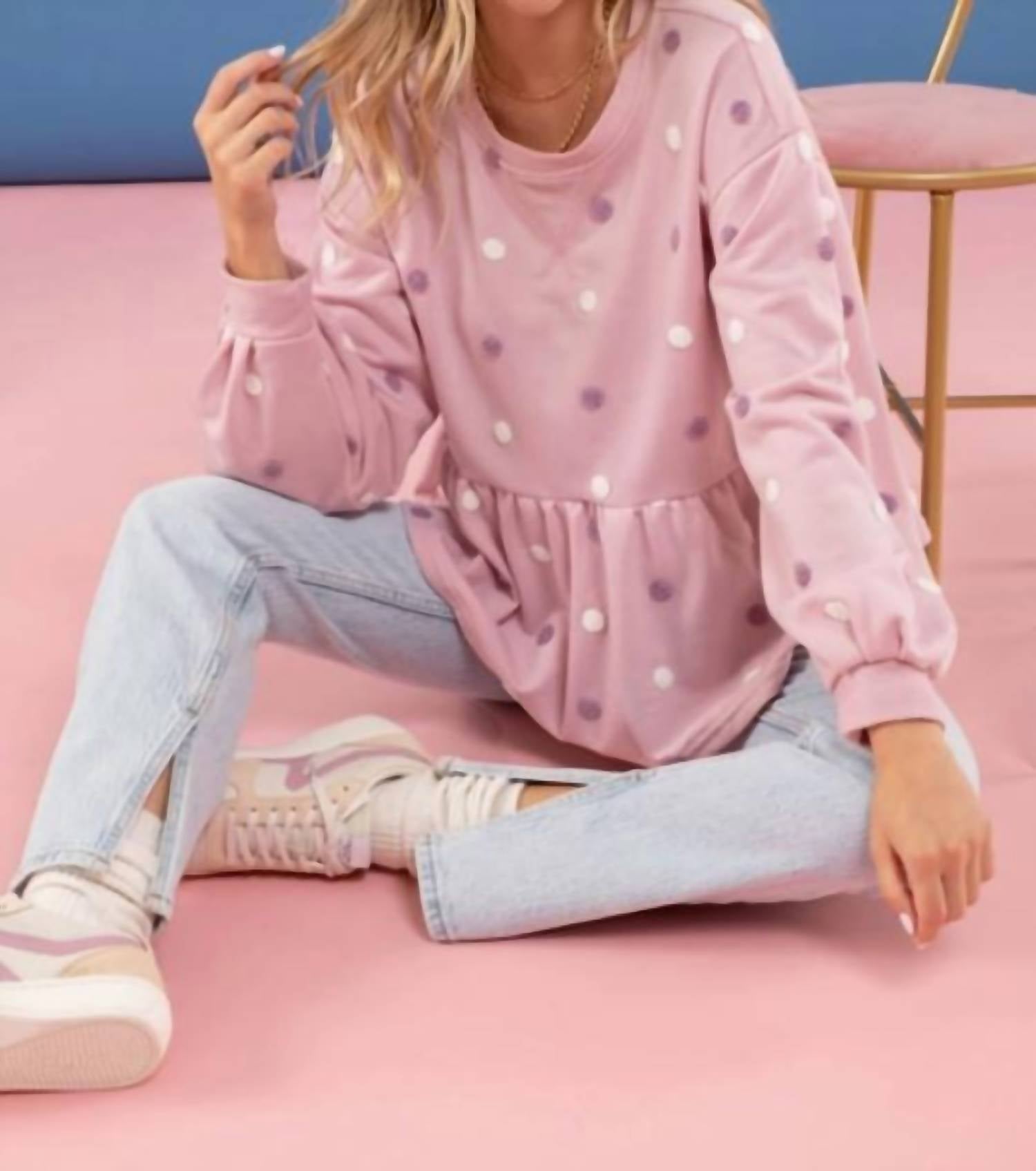 Blu Pepper - Pom Pom Knit Top