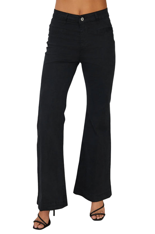 Milio Milano - High Waisted Flare Leg Chino Pant