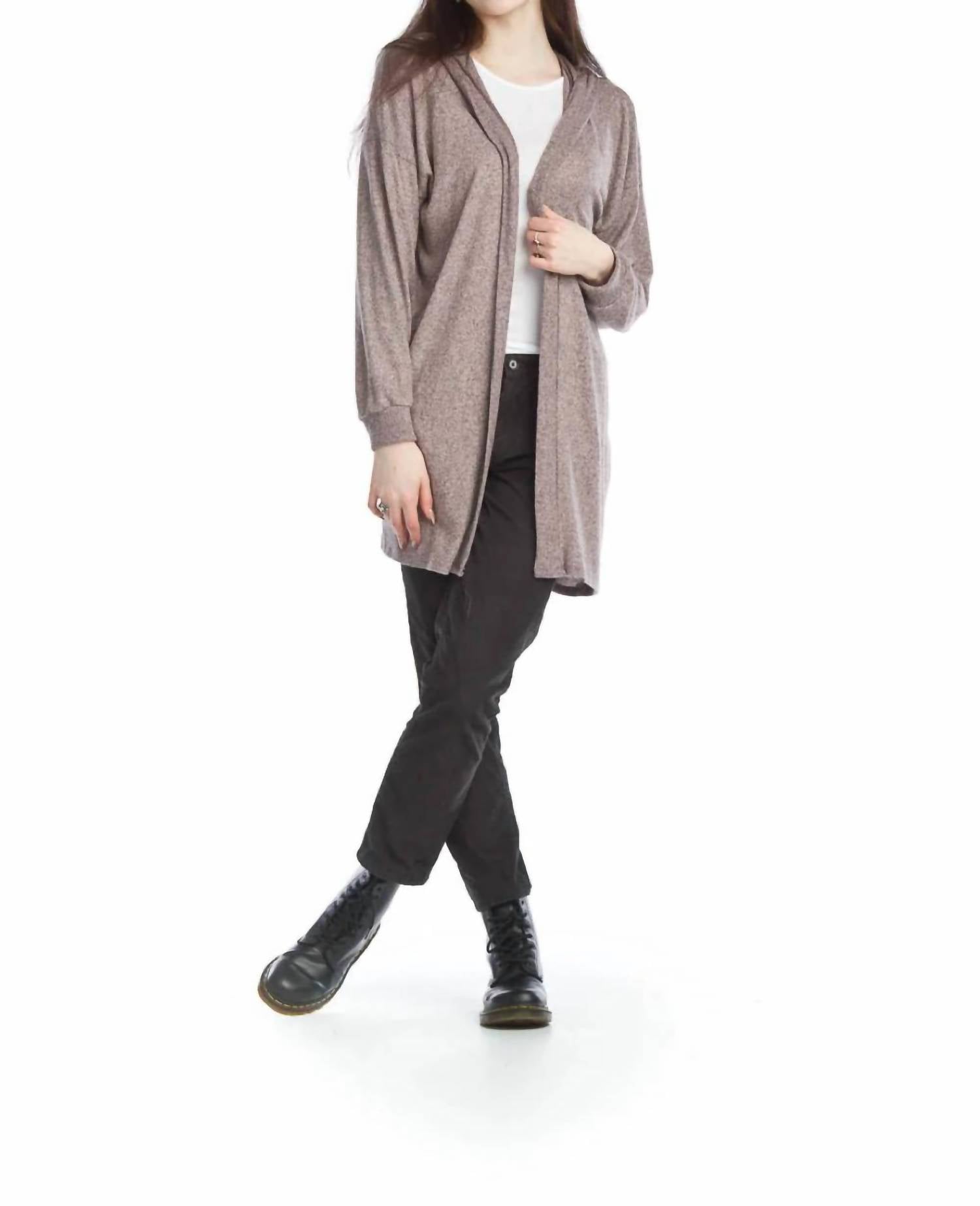 Papillon - Heathered Soft Hooded Cardigan