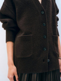 White + Warren Long Cashmere Cardigan in umber - women's cardigan - alternate view