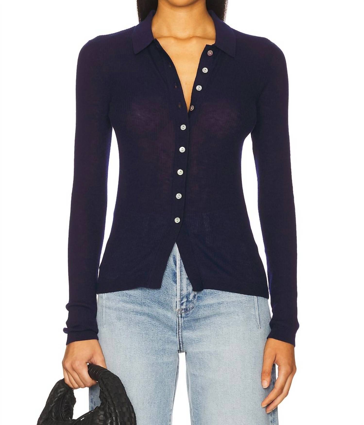 PISTOLA Korey Top in navy - women's long sleeve top