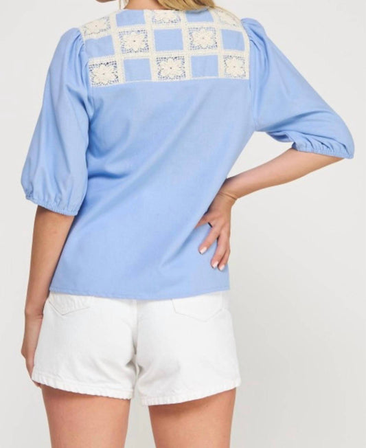 Liv - Crochet V-neck Blouse