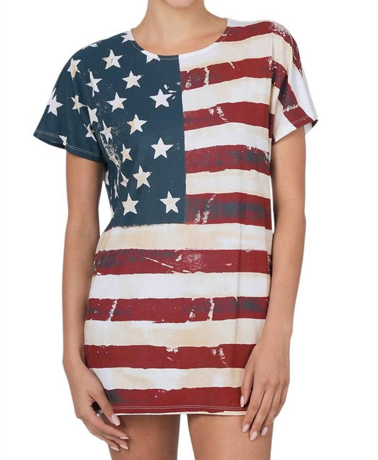 Zenana - American Flag Short Sleeve Shirt