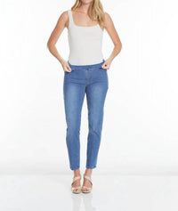 Slimsation By Multiples Pull On Jeans in medium indigo - women's jeans - view 9