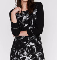 Dolcezza - Knit Brush Stroke Print Dress