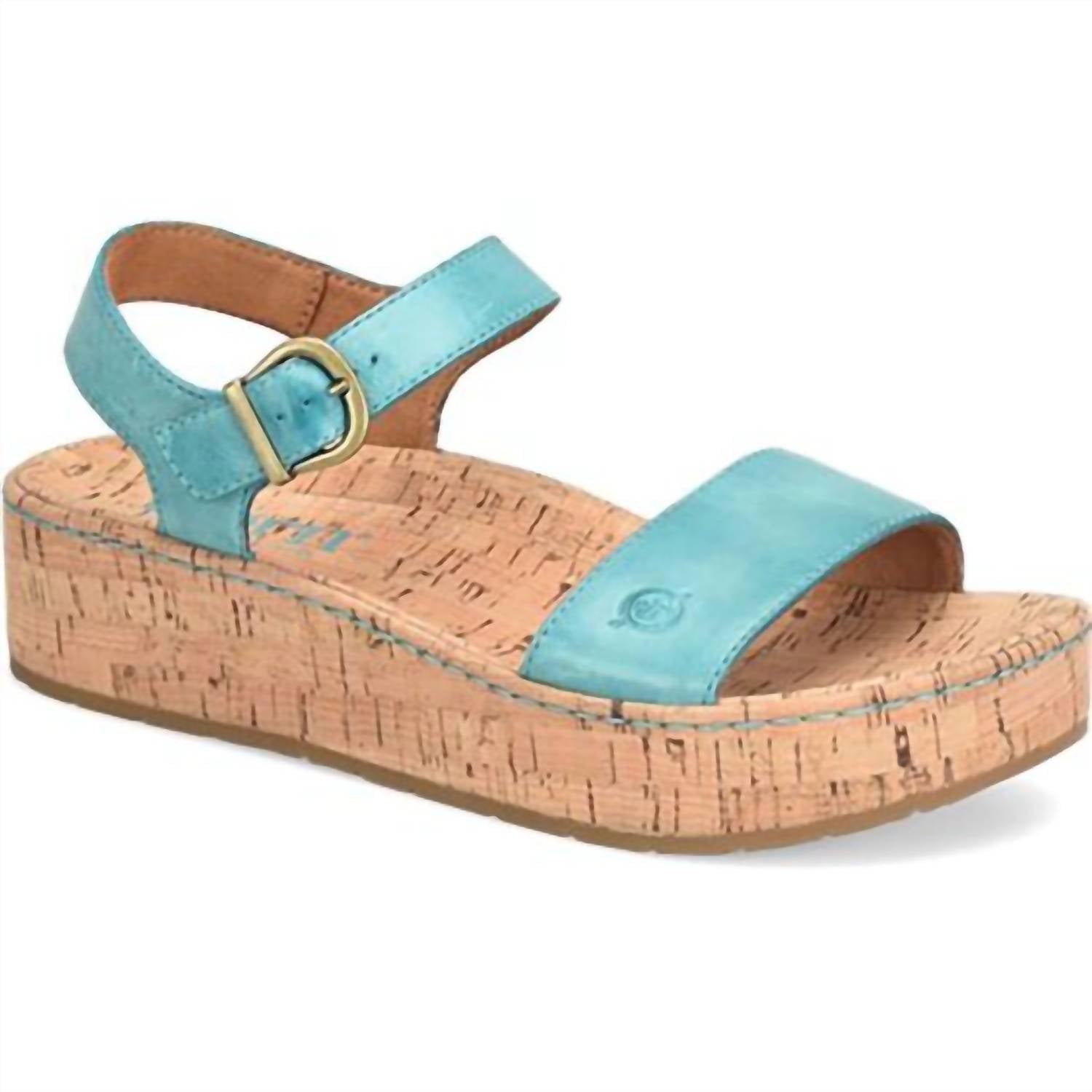 Born Women's Sari Wedge Sandal in turquoise - women's sandal