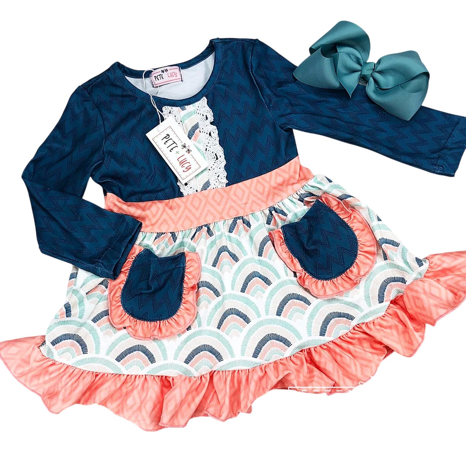 Pete + Lucy - Girls Boho Rainbow Dress