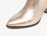 NeroGiardini Women's Metallic Western Ankle Boot in gold - women's shoe - alternate view