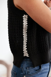 Mac & Me - Boarder Crochet Sleeveless Sweater