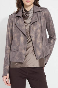 Lysse - Amelia Printed Vegan Suede Moto Jacket
