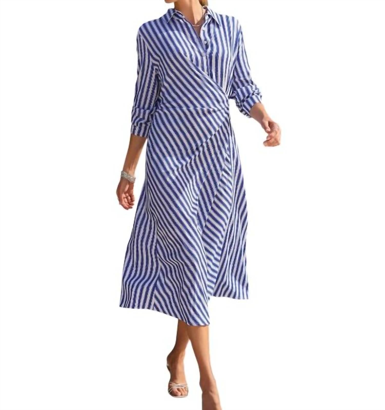 Tribal - Long Sleeve Waist Wrap Dress