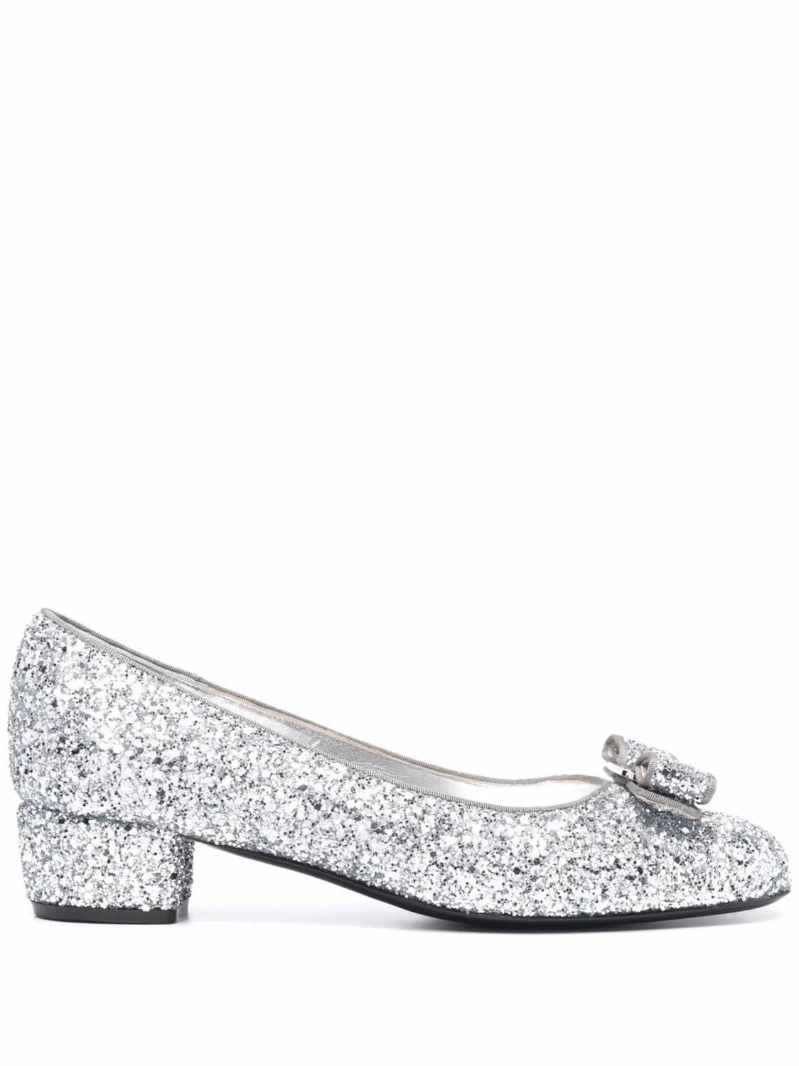 Salvatore Ferragamo Women's Glitter Details Pumps Sandal in silver - women's sandal - view 19