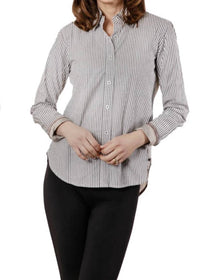 Dizzy-Lizzie Chesapeake Stripe Shoppers Window Top in black stripe - women's blouse