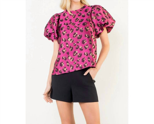 Thml - Puff Sleeve Leopard Print Top