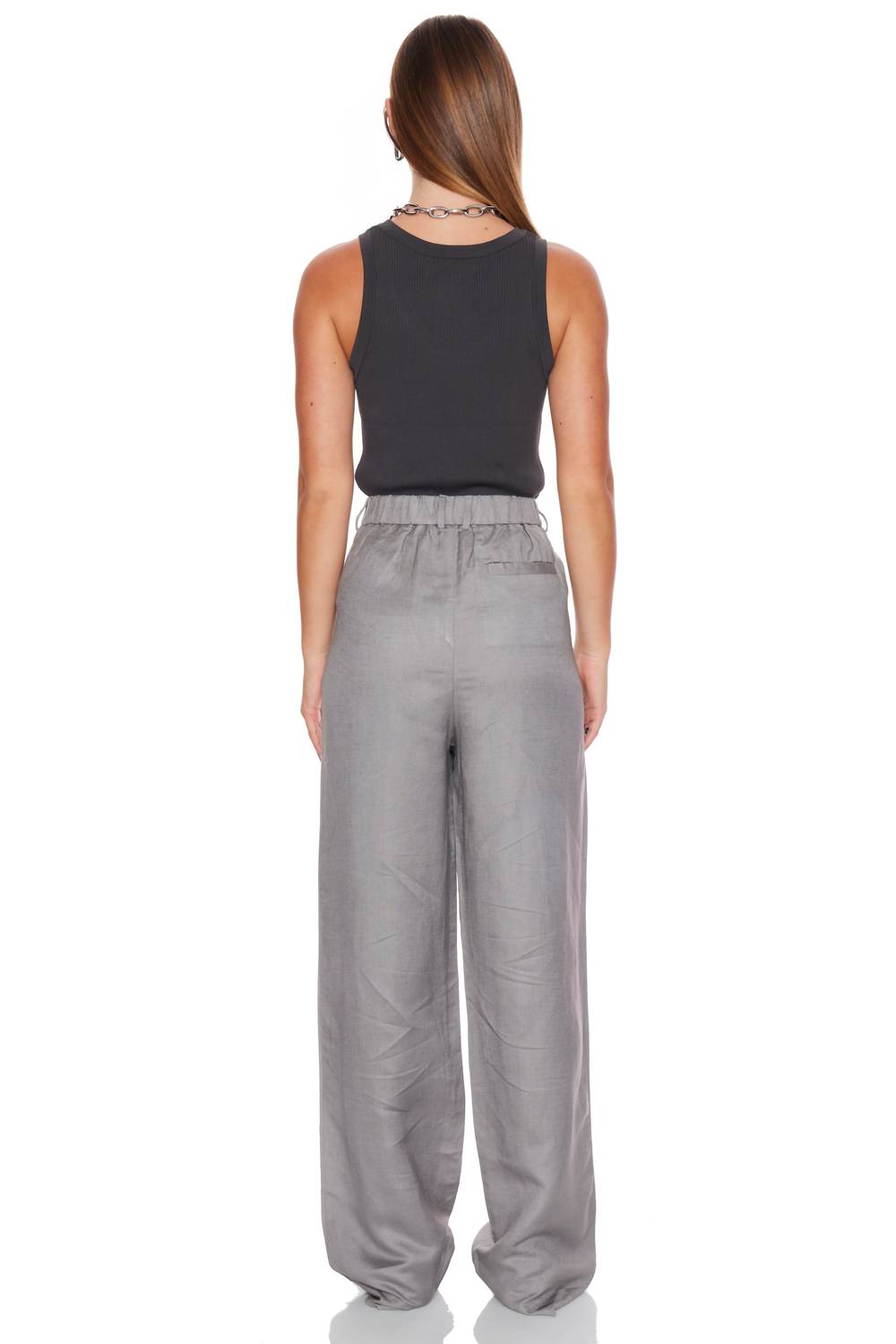 WithBlack Villa Tailored Linen Pants in gray - women's pants - view 4