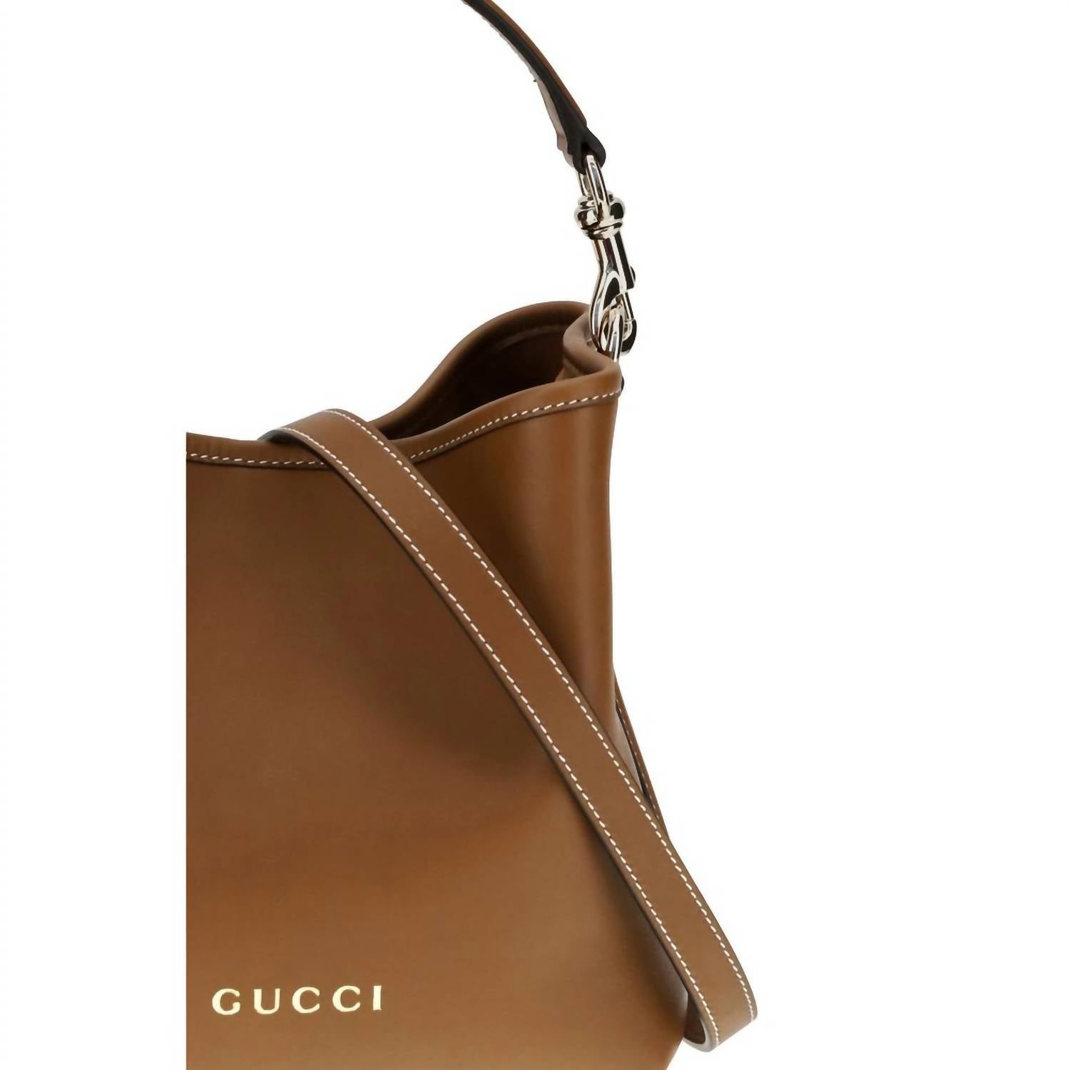 Gucci - Women's Gg Emblem Leather Bucket Bag
