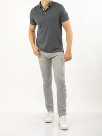 JACHS NEW YORK Straight Fit 5 Pocket Summer Commuter Pants in light grey - men's pants - alternate view