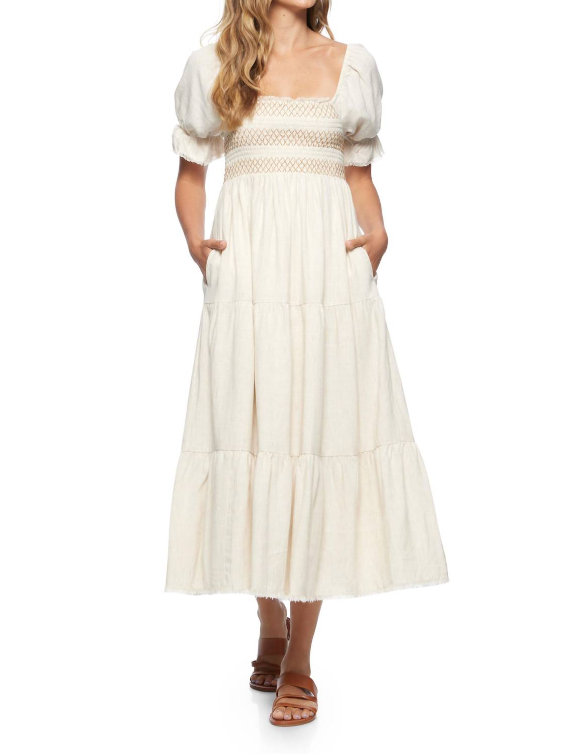 Flags & Anthem - Nora Smocked Bodice Midi Dress