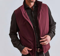 Lanificio Colombo Ranger Front Zip Vest in burgundy - men's item - alternate view