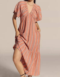 Sundry - Gauze Stripe Midi Dress