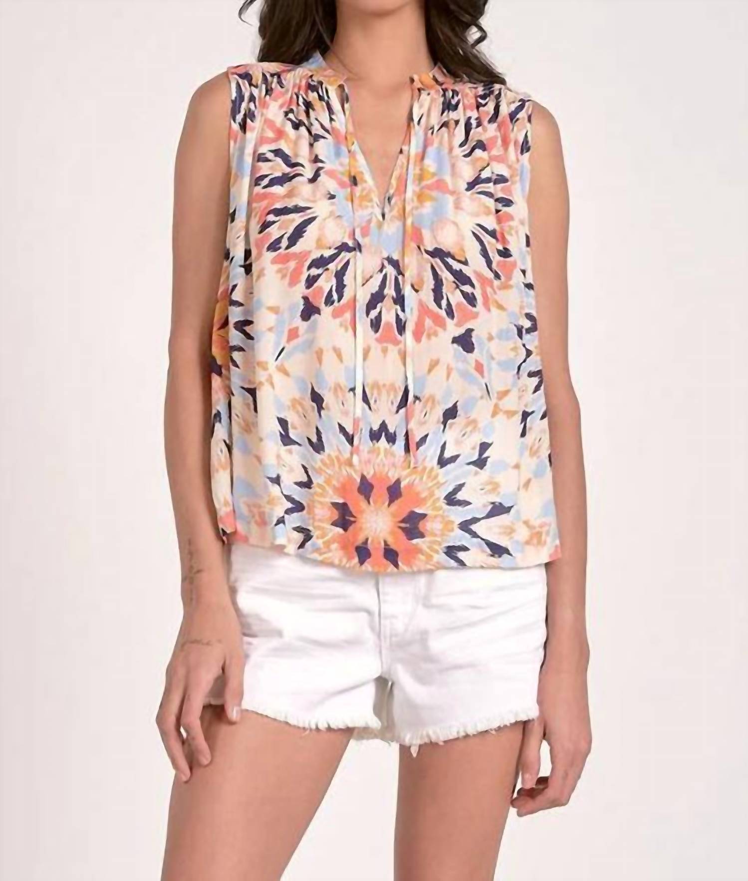 ELAN Kiki Kaleidoscope Tank in multi - women's tank top
