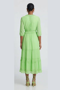 Nicole Miller - Smocked Waist Tiered Maxi Dress