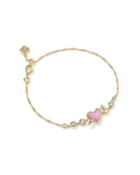 Kendra Scott - Women's Ari Heart Arrow Gold Tennis Bracelet