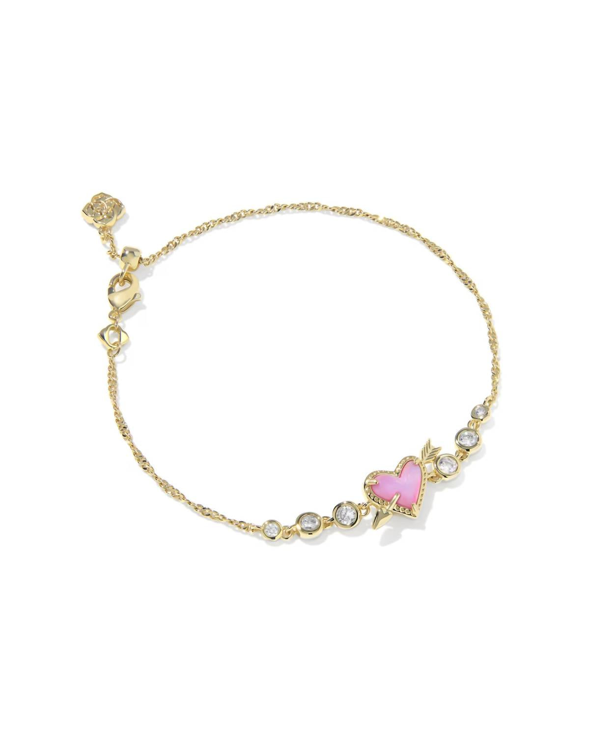 Kendra Scott - Women's Ari Heart Arrow Gold Tennis Bracelet