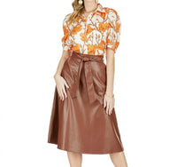Jade - Pleather Midi Skirt
