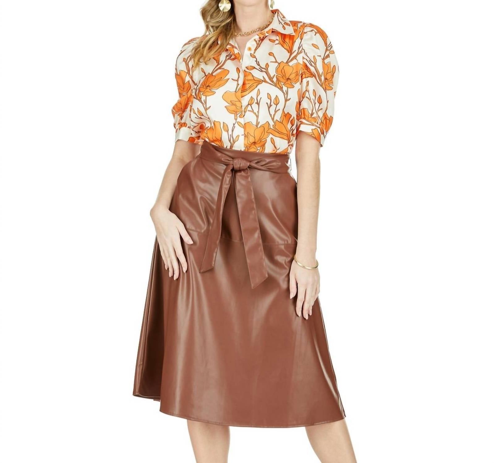 Jade - Pleather Midi Skirt