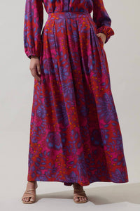 Sugarlips - Darret Floral Lucie Pleated Maxi Skirt