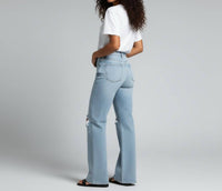 VERVET BY FLYING MONKEY Crystal Vintage Flare Jeans in tender - women's jeans - detail view