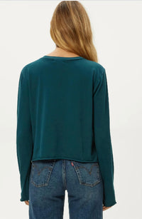 Michael Stars - Aiko New Jersey Long Sleeve Raw Hem Crew Tee