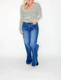 Miou Muse - Selena Striped Long Sleeve Top