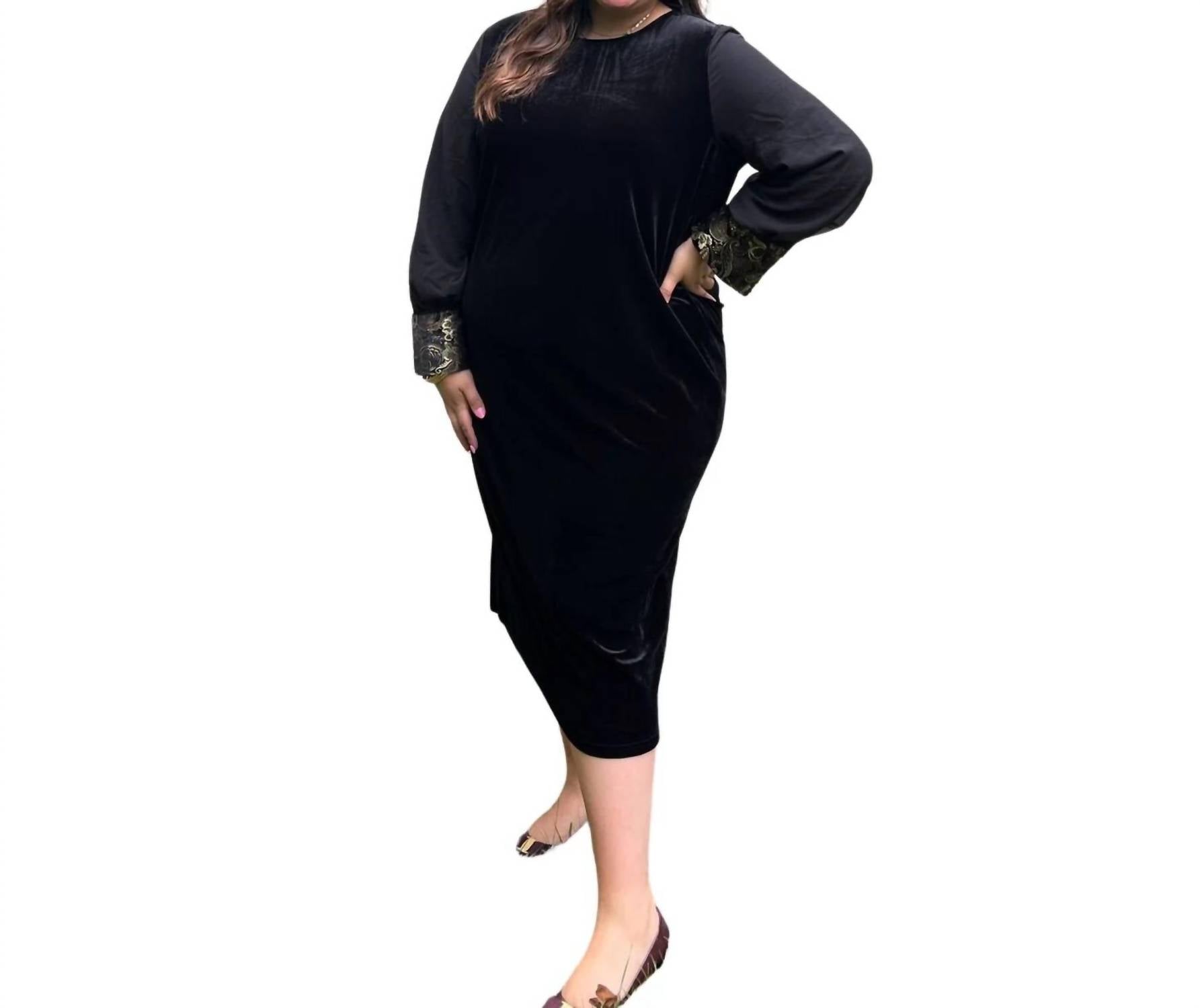 Swuun - Noble Long Sleeve Midi Dress - Plus