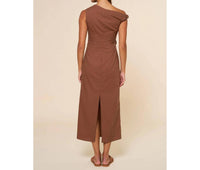 Lalavon - Asymmetrical Midi Dress With Golden Charm