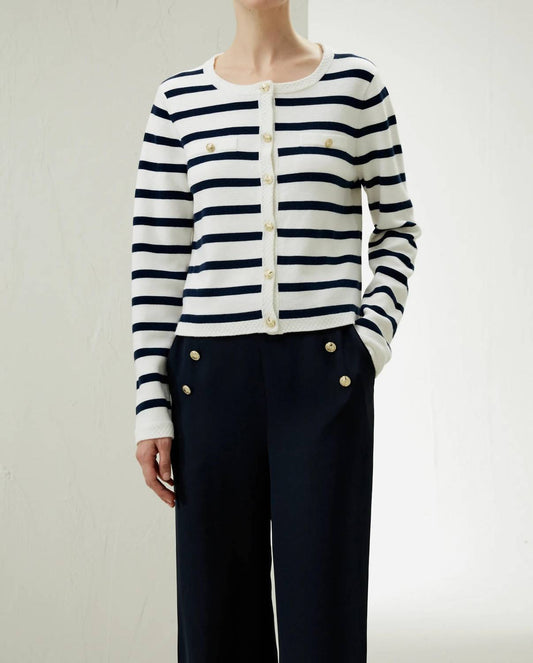 Lilysilk - Gariana Striped Wool Cardigan