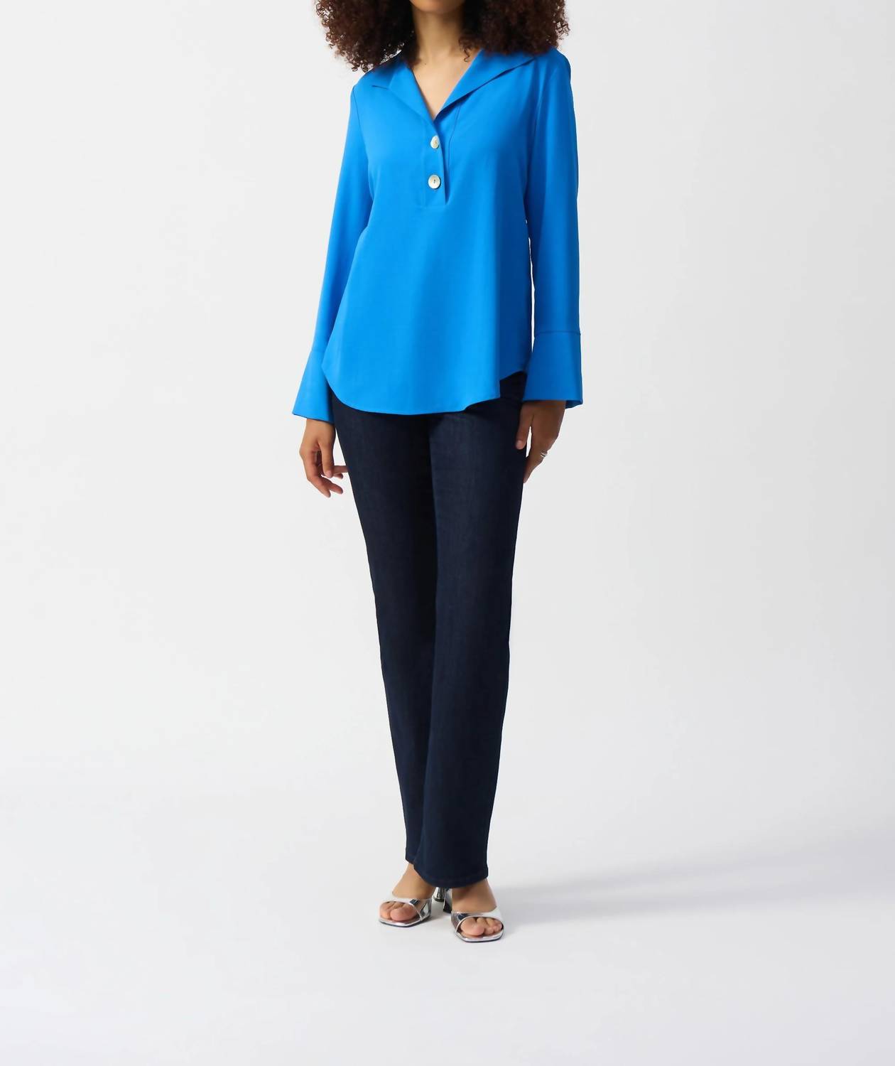 Joseph Ribkoff - Eggshell Straight Top With Button Detail