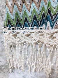 A'Reve - Back Lace Up Fringe Tunic Top