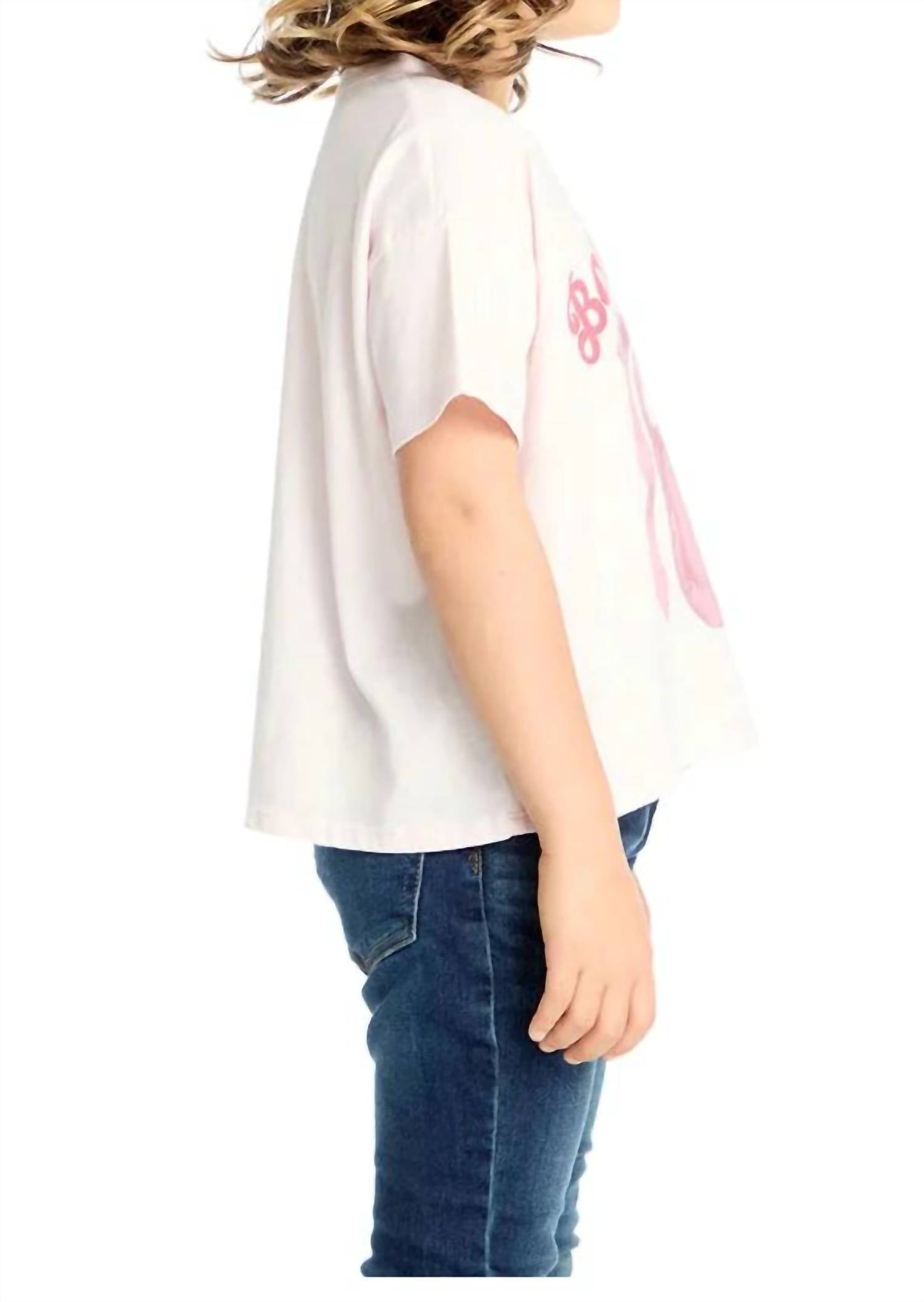 Chaser Kids Ballet Club Tee Top in pinky - kids' t-shirt - detail view