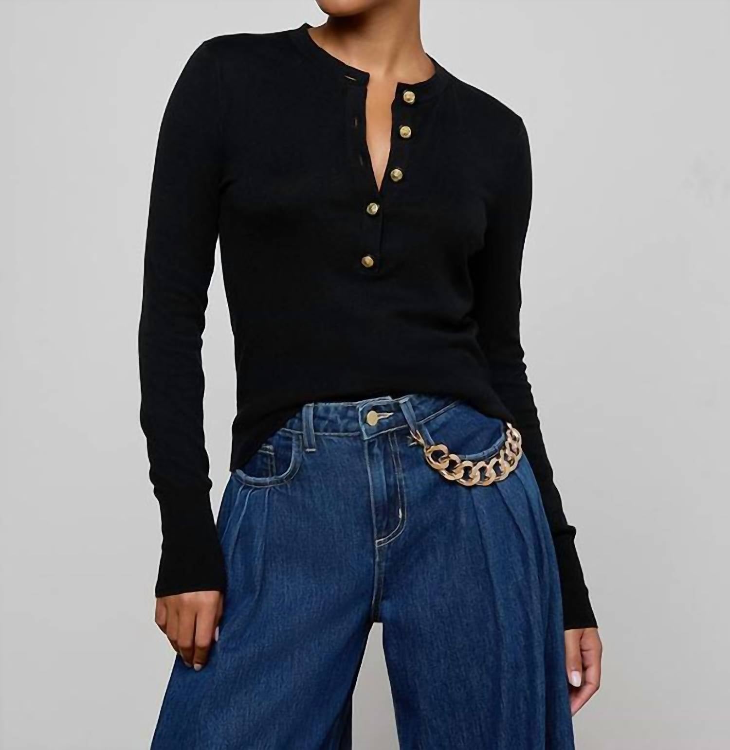 L'Agence - Ronda Knit Henley Top