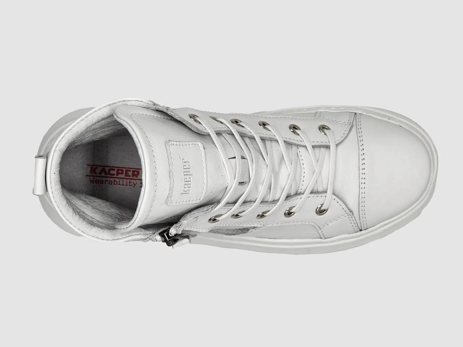 Kcr Group - Women's Tall Zip-up Leather Sneakers