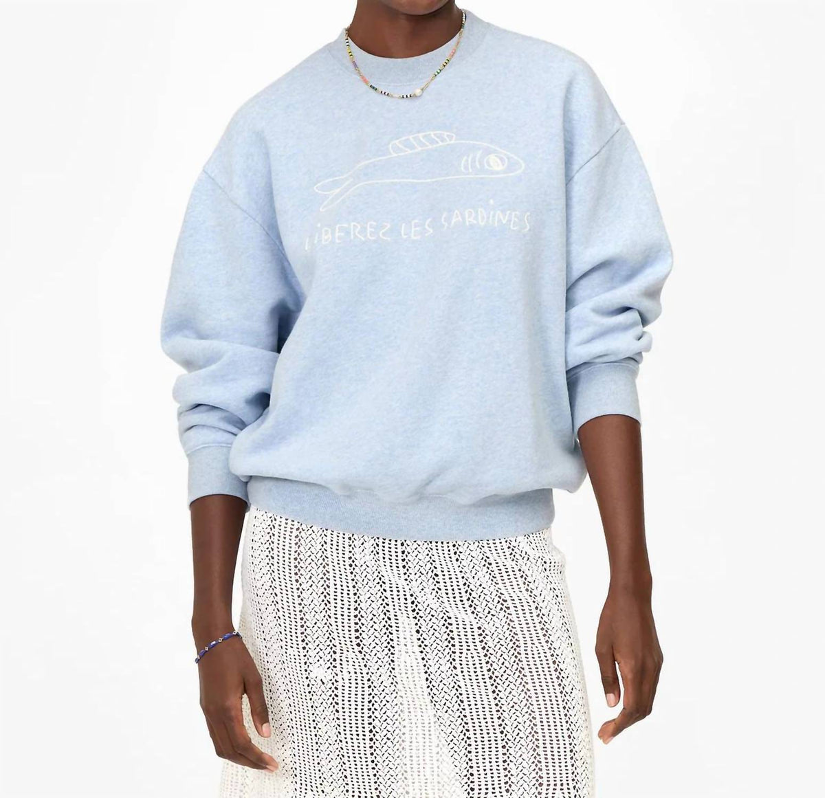 Clare V. - Oversized Embroidered Sweatshirt
